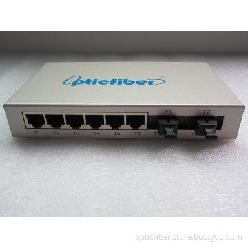 10/100 2-port Fx SC/SM+6-port RJ45 Fiber Switch